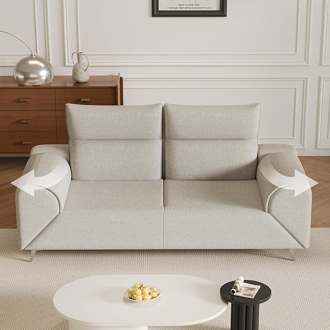3-Seater Sofa BedSwivel Arm Sleeper couches with 180° Rotation6-Position Headrest Living RoomBedroom Convertible Recliner Sofa Bed (Beige)