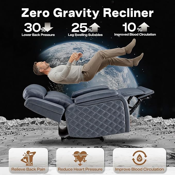 Watson &amp Whitely Genuine Leather Power Recliner Chairs for Adults Zero Gravity Recliner with Power Headrest &amp Hidden Storage RV Electric Reclining Sofa Chair for Living Room Home Office Na