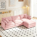 102 Cloud Sectional Couch Modular L Shaped Sofa with Movable Ottoman Comfy Chenille Deep Seat Sofa with Throw Pillows 3-Seater Cloud Couches for Living Room Apartment