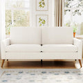 68 Loveseat Sofa Comfy White Corduroy Couches for Living Room Mid Century Modern Love Seat Sofa Tool-Free Setup Small Couches for Bedroom Office