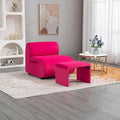 House Hold Accent Chair with Ottoman Cushioned deep seat no armrest Accent Single Lazy Chair for Living Room