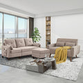 2 Piece Sofa Set Convertible L Shaped Couch with Reversible ChaiseModern 3 Seater Sofa and Loveseat Sectional Couch for Living Room Apartment Beige
