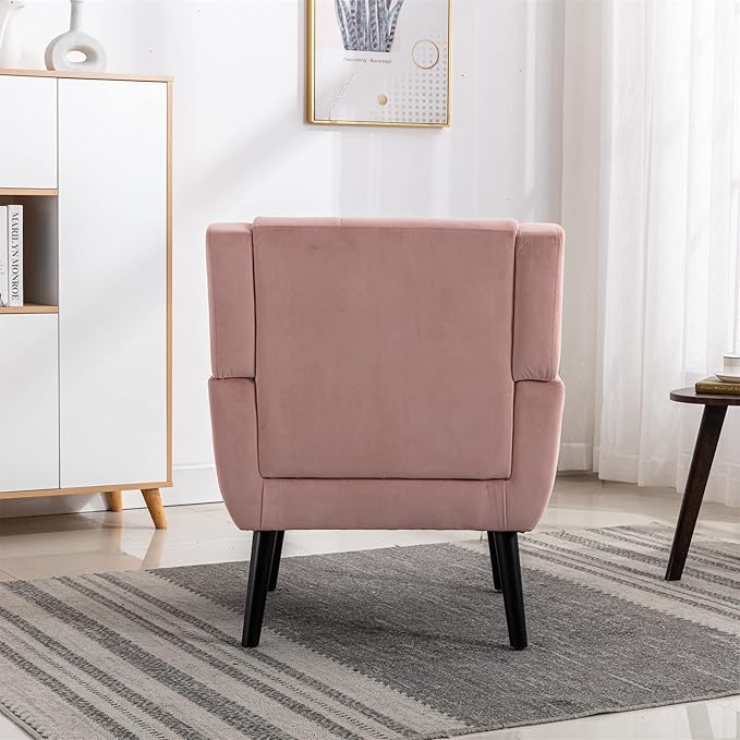 Modern Soft Velvet Material Ergonomics Accent Chair Living Room Chair Bedroom Chair Home Chair with Black Legs for Indoor Home