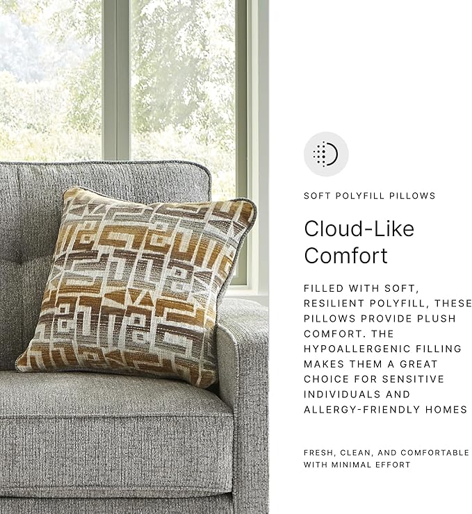 Signature Design by Ashley Fanciful Classic Sofa with Tufted Cushion and Removable Cushion Light Gray
