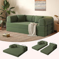 79'' Folding Sofa Bed 5-in-1 Convertible Sofa Bed BonelessComfy Foldable Foam Couch with Pillow Modular Floor Couch for Living RoomBedroomLounge - Corduroy OliveGreen
