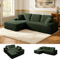 109.4” Modular Sectional Sofa Convertible Sofa Bed No Assembly Required Cloud Couch with Deep Seat Modern L-Shaped Boneless Sofa for Living Room (Green)
