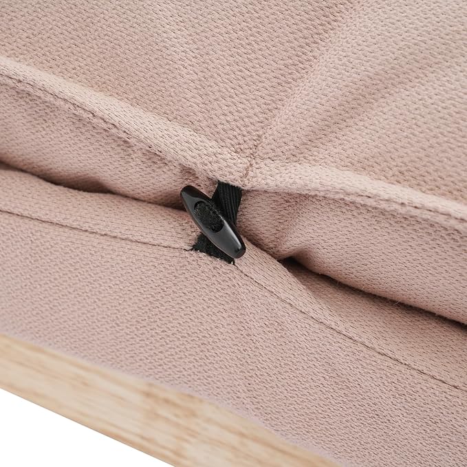 Modern Sofa Bed Chair with Ottoman 5-Position Adjustable Recliner Lounge - Accent Reading Chair for Bedroom Living Room Balcony - 330lbs Capacity (Beige)