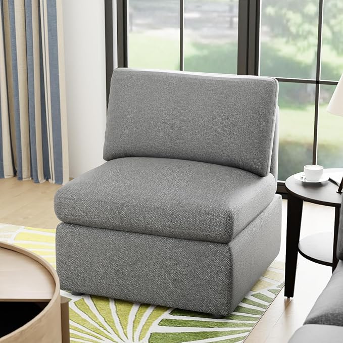 PayLessHere Single Sofa Couch Convertible Sofa 1-Seat Sofa Modular Sectional Sofa Couch for Living Room Bedroom OfficeGray