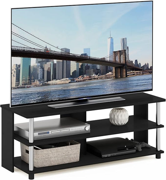 Furinno Sully 3-Tier Stand for TV up to 48 Inch Americano/Chrome