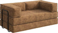 WLIVE 71'' Futon Sofa Bed Convertible Sleeper Sofa Folding Pull Out Couch Boneless Mattress with Fixed Frame Corduroy Brown