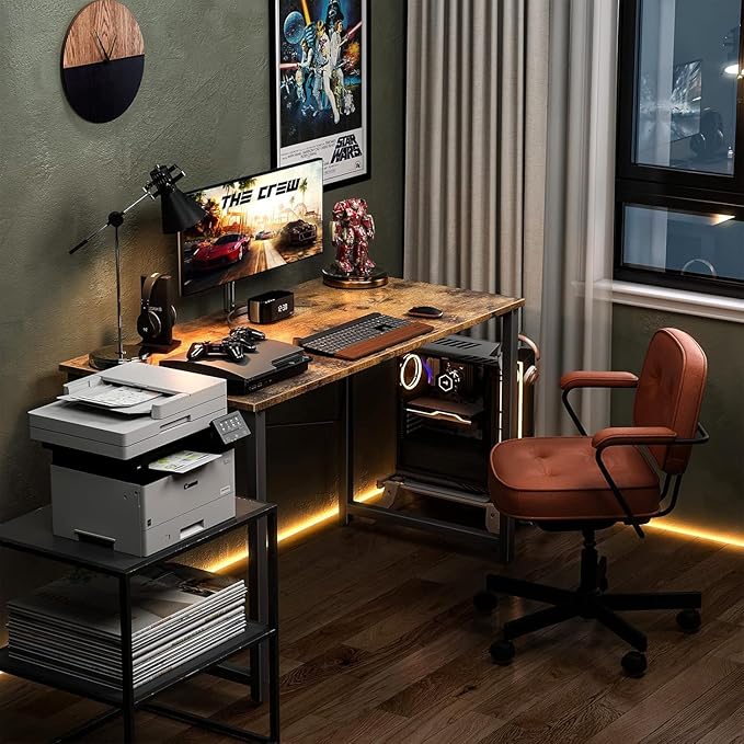ODK 40 Computer Desk for Home Office Office Table for Small Spaces Writing Desk with Headphone Hooks Pure Vintage