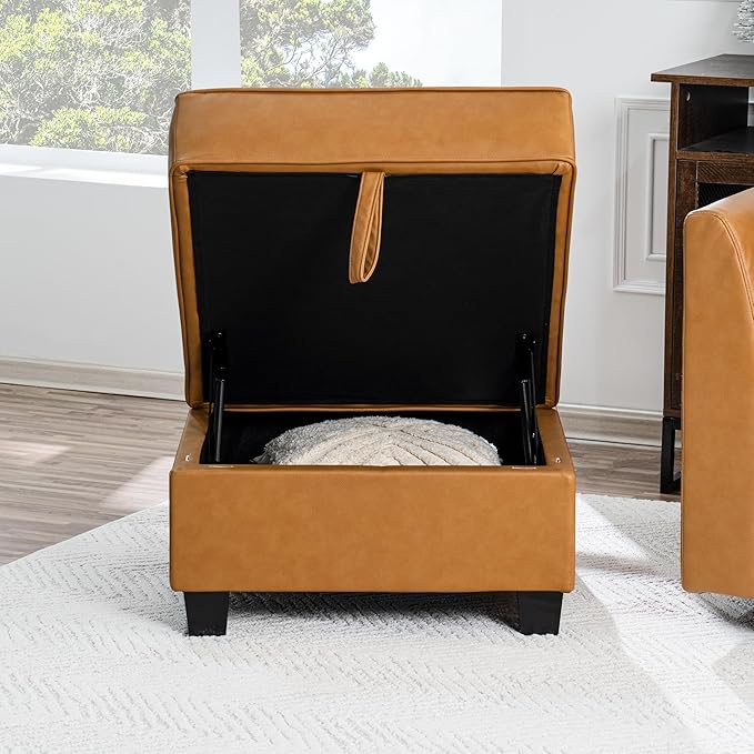 Naomi Home Elizabeth Modern DIY Collection Caramel/Ottoman/Air Leather