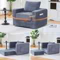 EROMMY 37.4 Boneless Swivel Accent ChairOversized Detachable Seat Swivel Chair for Living Room and Bedroom Modern Corduroy Upholstered Accent Armchair Grey