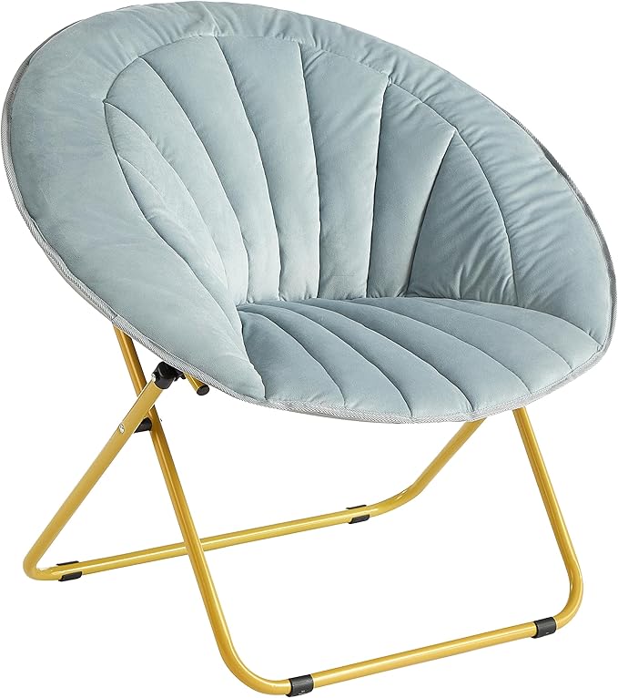 Urban Lifestyle Velvet Channel Stitch Saucer Chair Grey