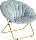 Urban Lifestyle Velvet Channel Stitch Saucer Chair Grey
