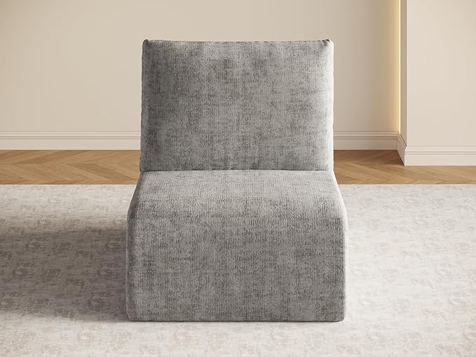 EASE MOOSE Milddle Module Seat for Sectional Modular Boneless Cloud Couch Armless Chair for Boneless Modular Cloud Sofa Light Grey
