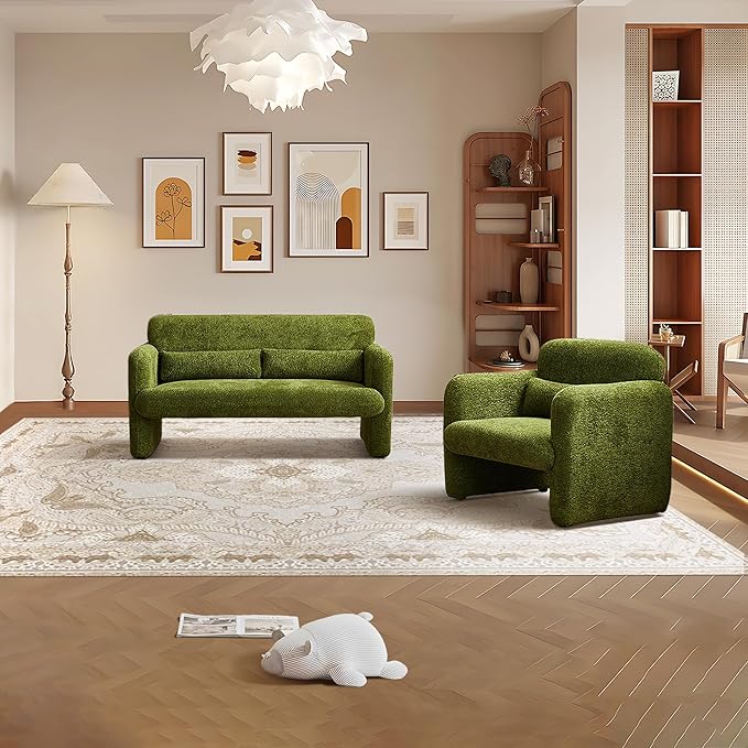 Modern Accent Chair 33.86inch Upholstered Comfy Reading Armchair with Solid Wood Legs &amp High-Density SpongeVelvet Simple Leisure Sofa Chair for Living Room Bedroom Small SpacesGray