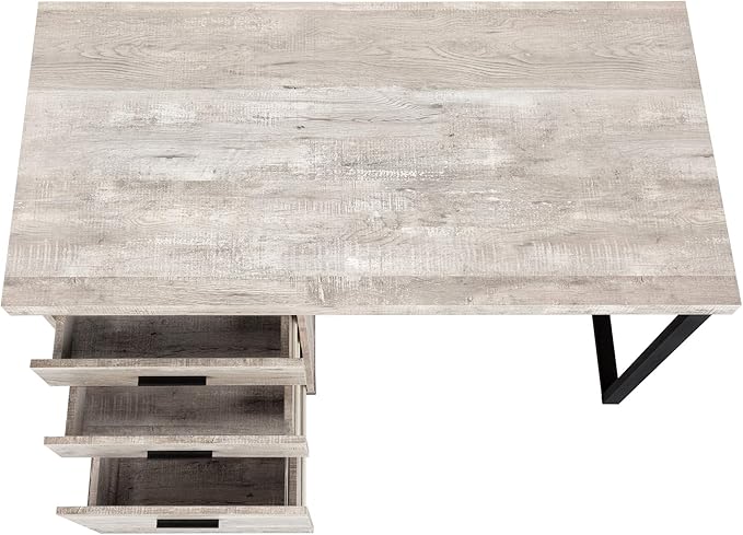Computer Desk Home Office Laptop Left Right Set up Storage Drawers 48 l Work Beige Laminate Black Metal Contemporary Modern