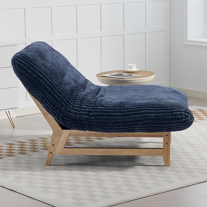 Living Room Chairs Comfy Accent Reading Chair Giant Bean Bag Cloud Chair with Frame for Adults Oversized Beanbag Lounge Sofa for Bedroom (Blue)
