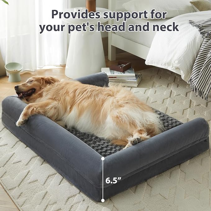 BFPETHOME Dog Beds for Large Dogs Orthopedic Dog Bed for Medium Large DogsBig Waterproof Couch Pet Bed with Removable Washable Cover