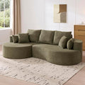 kevinplus 106'' Sectional Curved Sofa Sponge Couch with Chaise Lounge for Living Room L-Shape Modern Sectional Sofa Couch No Wood Structure &amp No Assembly 72 Hour Rebound Green