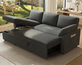 Jocisland Sofa Bed L Shaped Sleeper Sofa with Storage Chaise Pull Out Sofa for Living Room Guest Room Apartment Grey Linen Couch