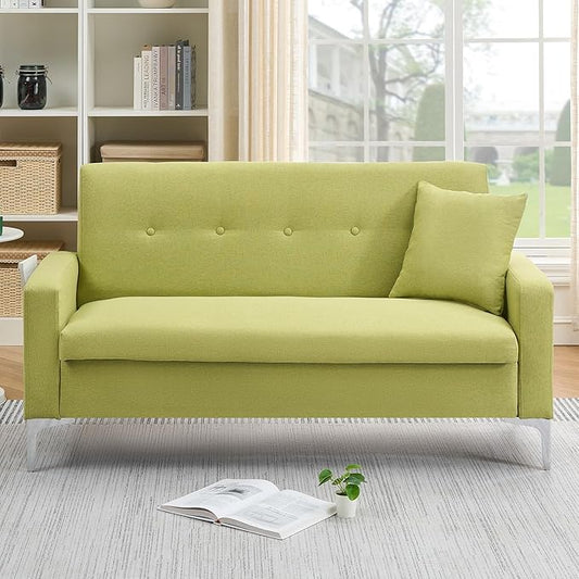58'' Velvet Small Loveseat Sofa Couch with StorageSettee Bench Couches for Bedroom2-Seater Mini Sofa with Comfy CushionTiny Couch for Small SpaceEasy Assembly