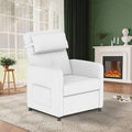 Power Recliner Chair Adjustable Electric Reclining Chair for Adults Overstuffed Tall Back Sofa with Padded Seat 2 Side Pockets &amp USB Port Home Theater Seating for Living Room - White