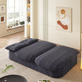 78.7 Convertible Sleeper Sofa Bed with 2 Soft Pillows 2-in-1 Fold Out Couch Upholstered in Luxurious Plush Corduroy Fabric Deep Seat Couch for Living Room Bedroom Guest Room Dark Grey