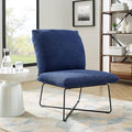 Classic Brands Eternity Upholstered Armless Accent Chair Blue| Mid-Century Modern | Ergonomic