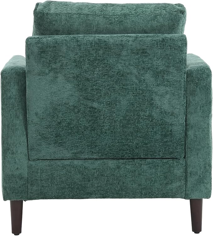 Upholstered Living Room Chair Chenille Accent Chair Single Sofa with Cushion &amp Solid Wood Frame Mid Century Modern Armchair for Bedroom Office