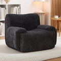 Mlmh &amp Kngwa 42 inch Boneless Accent Chair Comfy Reading Nook Chair Oversized Bean Bag Chenille Chairs Single Couch with Wide Armrest for Living Room Bedroom Apartment Black