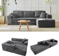 104 Cloud Modular Sectional Couch Comfort L Shaped Sofa with Deep Seat Modern Upholstered Couches for Living Room Bedroom No Assembly Required Grey (Plush Corduroy)