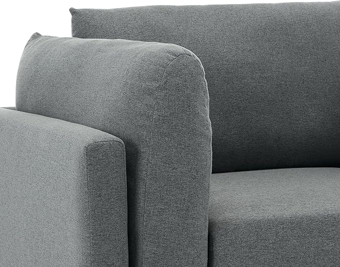 Modern Chenille Oversized Armchair with Ottoman 50.4 Wide Accent Chair Luxurious Linen Fabric Single Sofa Chair with Pillows and Wide Armrests Living Room Apartment Offices (Dark Grey-50.4'')