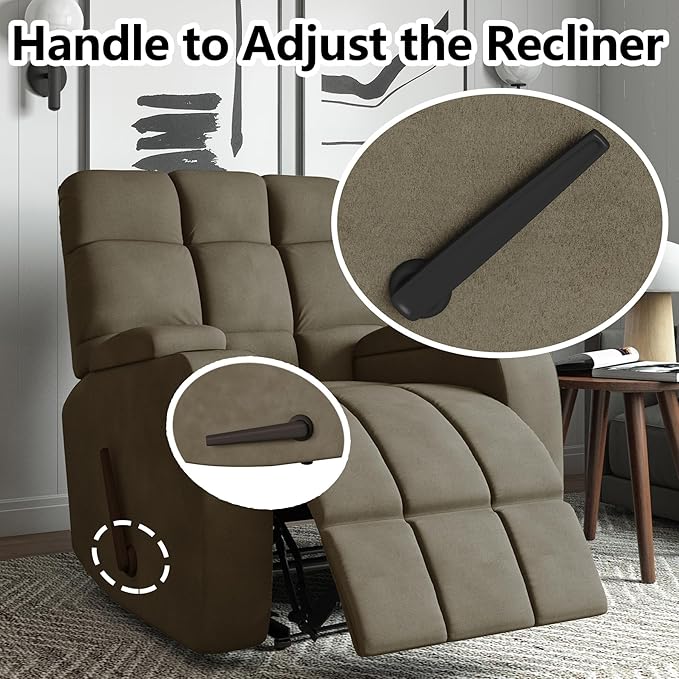 Relaxing Lazy Boy Recliner Chair for AdultsSmall Recliners for Small SpacesManual Recliner Chair for BedroomRelaxing Reclining Chair with Backrest &amp Footrest for Living roomOverstuffed (Sage G
