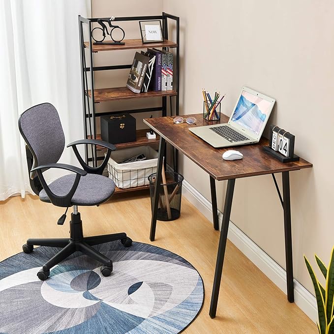 Coavas Computer Desk 40 Small Student School Writing Desk Easy Assembly Study Writing Table Home Office Desk Modern Simple Style PC Desk for Small Space Study Kids Black Desk Metal Frame
