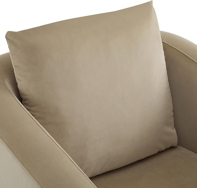 Christopher Knight Home Upholstered Club Chair Comft Accent Chair Soft Armchair Reading Single Sofa with Wood Legs Barrel Lounge Chair for Living Room Bedroom Home Rest 33.5 x33.5x31.5 Camel