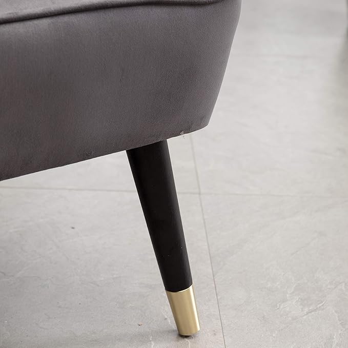 Elon Contemporary Velvet Upholstered Accent Chair Gray