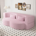 Newfun 78 Convertible Sofa Bed 2 in 1 Folding Couch Bed Futon Sofa Bed with Two Pillows Loveseat Sofa for Living Room Bedroom Lounge Compressed Modern Sofa No Assembly Required (Pink)