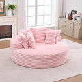 Oversized Upholstered Chaise Lounge Chair Indoor Corduroy Deep Seat Accent Chair Plush Boneless Barrel Sofa Chair for Living Room Bedroom Apartment (Pink 71 Inch)