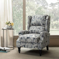HULALA HOME Upholstered Wingback Recliner Chair Small Adjustable Footrest Push Back Single Reclining Sofa Mid Century Modern Lounge Armchair for Living Room Bedroom Reading/Grey