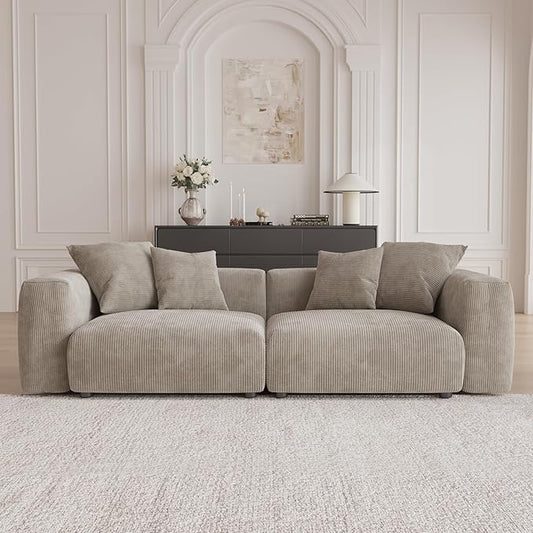 Sectional Couches for Living Room102inch Cloud Couch Modular Sectional SofaModern Corduroy Couch Love SeatCushion Covers Removable&amp Washable (Brown)