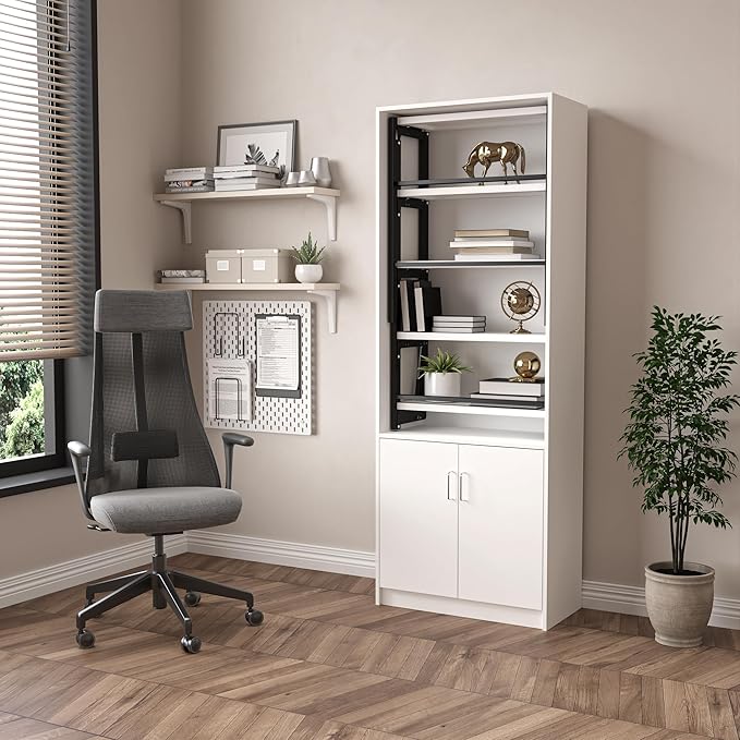 Large Fold Out Convertible Writing Table in Home for Space Saving Multi Function Home Office Workstation Murphy Desk with Large Storage AreaWhite