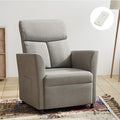 Claiks Power Recliner Chair for Adults Adjustable Reclining Chair Comfortable Recliner Couch with Side Pockets&ampWire Remote Control for Living Room Home Theater Bedroom Linen Fabric Light Gr