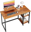 GreenForest Computer Desk with Monitor Stand47 inch Home Office Desk with Reversible Storage Shelves Modern Writing Study Work TableEasy AssemblyWalnut