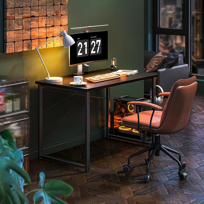 Coleshome 40 Inch Computer Desk Modern Simple Style Desk for Home Office Study Student Writing Desk Black