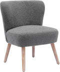 Costaelm Bedroom Accent Chair Upholstered Fabric Chairs Makeup Vanity Chair Teddy Fuzzy Chair and Sherpa Accent Chair for Living Room Reading Room Dining Room Office Gray