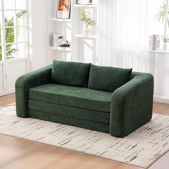 KEIKI 71 Pull-Out Sofa Bed with Armrest &amp Backrest High-Density Foam Cloud Lounger for Movie Nights Relaxed Reading Spaces Dorm Living &amp Multi-Functional Rooms