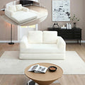 Foldable Boneless Love Seat Couches in a Box Modern Floor Foam Sleeper Sofa Bed 2-in-1 Convertible Cloud Sofa for Home Apartments Bedroom