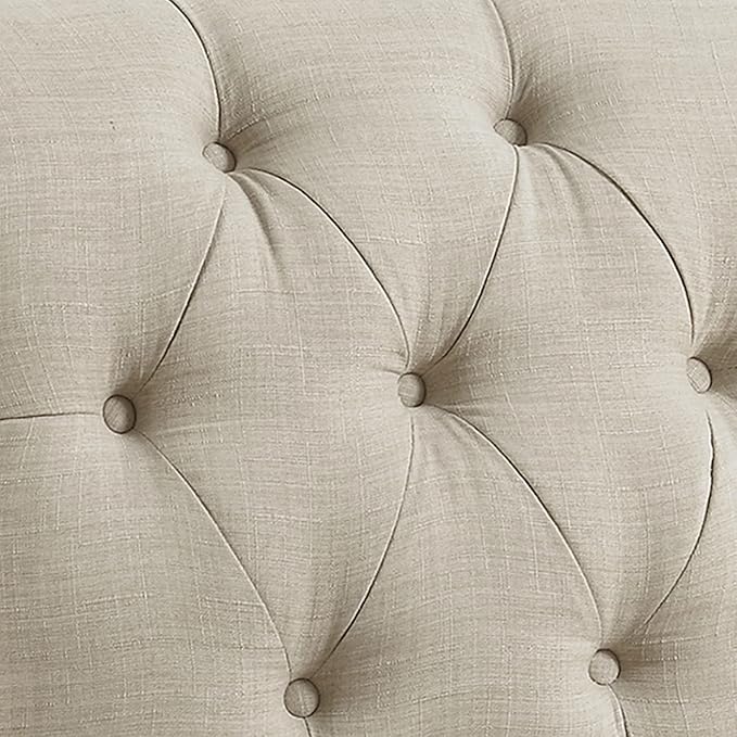 Rosevera Larkin Upholstered Tufted Fine Polyester Chair Loveseat Sofa Bench with Armless Design Easy Assembly for Living Room Bedroom Beige
